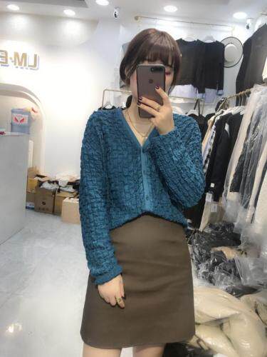 菠萝纹针织开衫，女装，浪漫E点