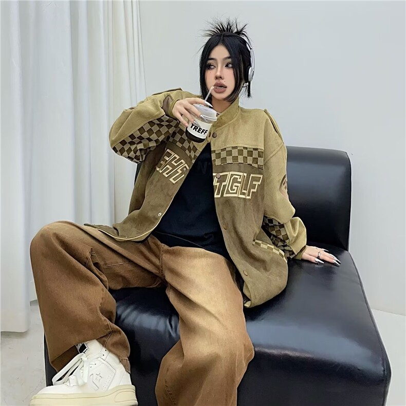 美式复古刺绣立领外套Z96P80,女装短外套,星座1116-2