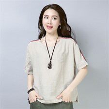 T恤2021夏季百搭圆领套头韩版宽松休闲都市简约，女装T恤，小林双子