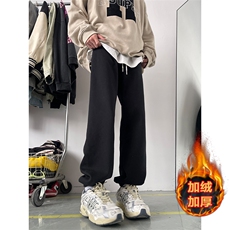 04秋冬季新款加绒束脚卫裤纯色百搭运动裤潮XZ211-1-K2357-P55，男装休闲裤，星座211-1