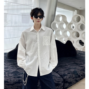 TP30C233现货泡泡绵衬衫男女同款初秋新款户外百搭休闲衬衣图片