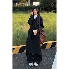 英伦风长款风衣男秋冬过膝大衣男女情侣外套FY3655-特P88加棉P108，男装风衣，电商B295