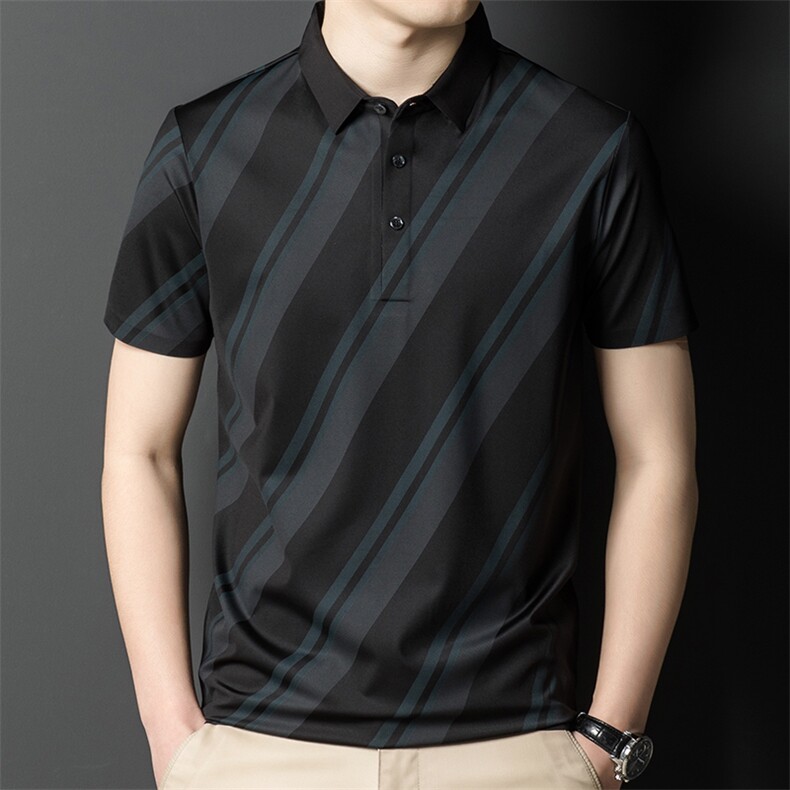 短袖POLO衫男2023春季新款纯色男装翻领衣服轻商务休闲韩版修身,男装T恤,电商B212（原钱塘6029）