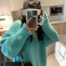 现货深秋款多色v领毛衣，女装针织衫/毛衣，XTZ style