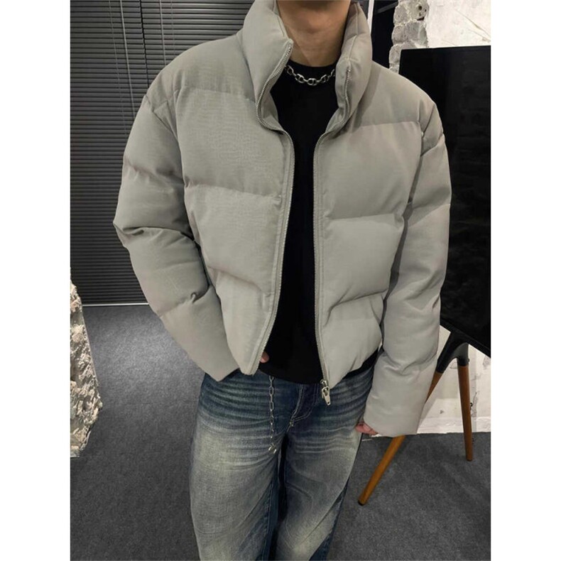 现货！方头尖头双拉链短款cleanfit立领棉衣棉服1005-MY019-P98,男装棉衣,星座1005