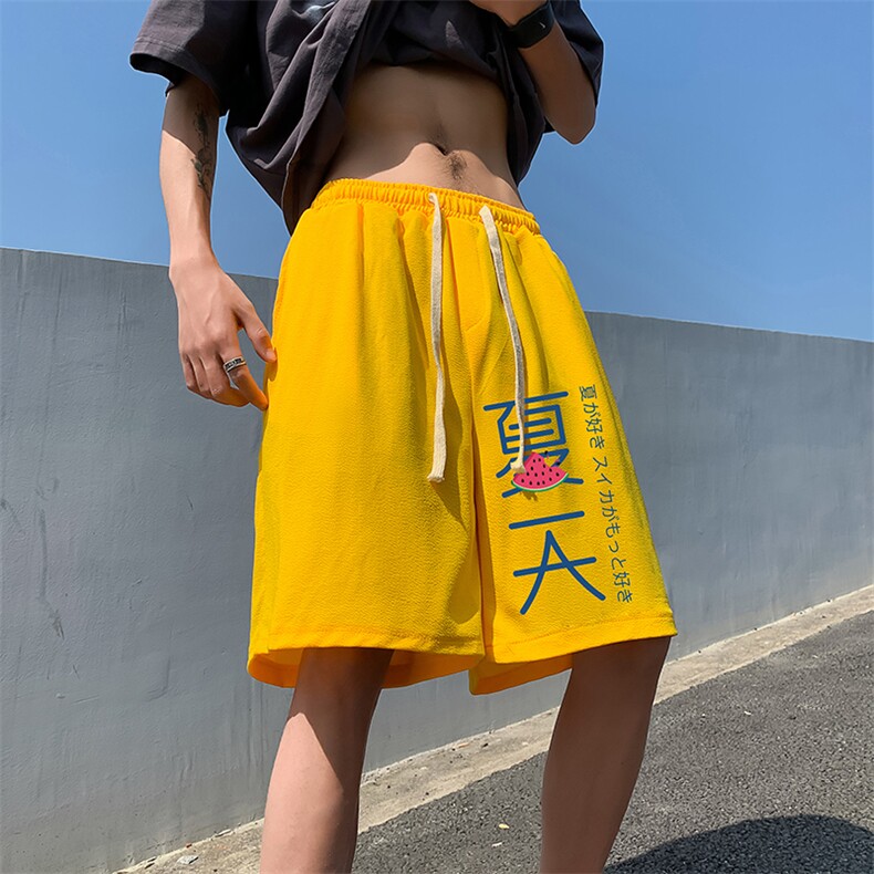冰丝短裤男士大码宽松休闲五分裤男运动中裤MK37192-P15,男装休闲裤,电商A040