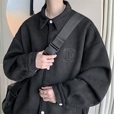23/秋季重磅鹿皮绒美式字母钢印翻领夹克外套JK2301-P90控128，男装夹克，电商B370