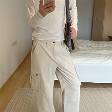 自家图~老钱风水洗纯棉直筒工装多口袋休闲裤CK733/P65，男装工装外套，电商B350