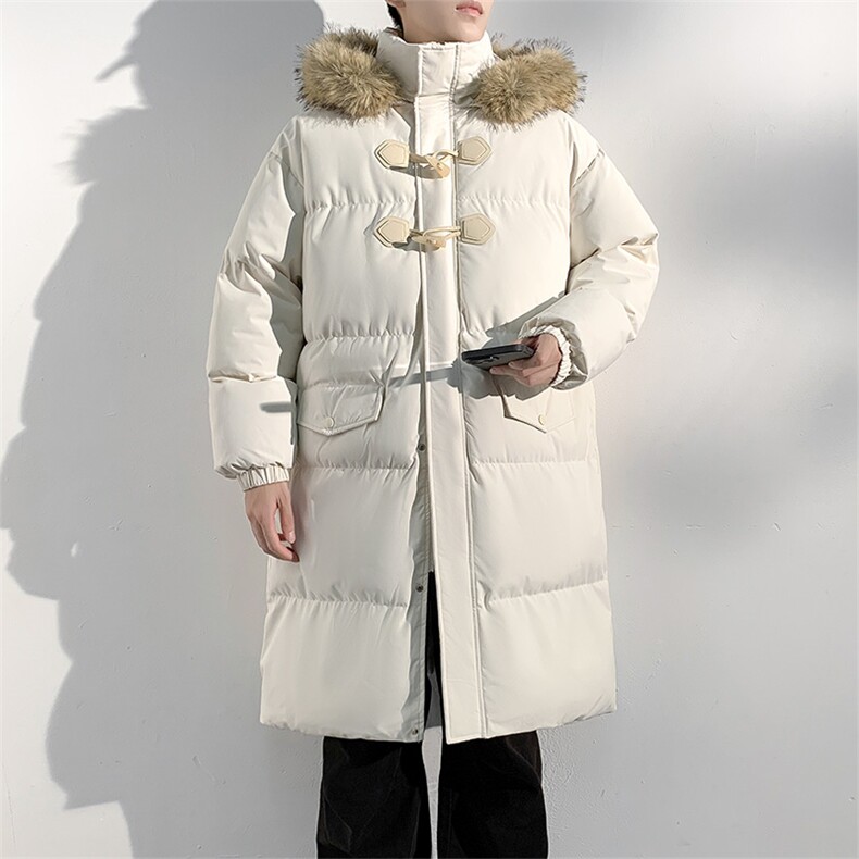 现货中长款棉衣男冬季加厚棉袄宽松连帽毛领棉服外套M107-P120,男装棉衣,星座308B-2