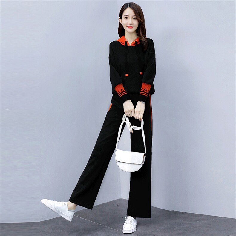 时尚休闲运动卫衣套装女春装2025年春装新款阔腿裤洋气减龄两件套,女装套装/套裙,梦依杭