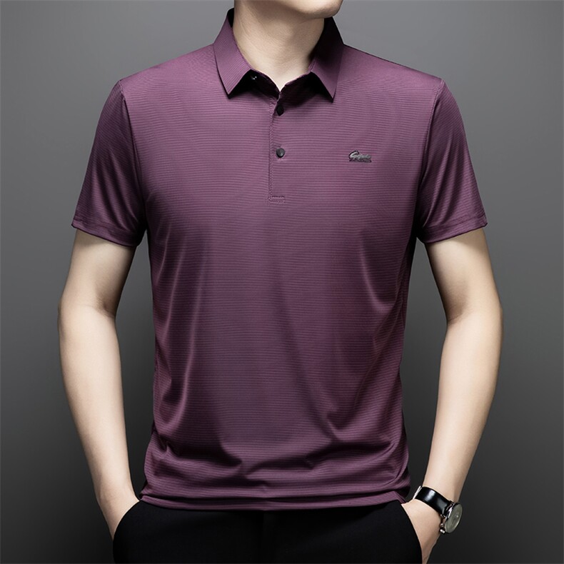 夏季男士短袖polo衫中青年休闲宽松翻领冰丝薄款T恤QSD1259-P40，男装Polo衫，星座1105-3