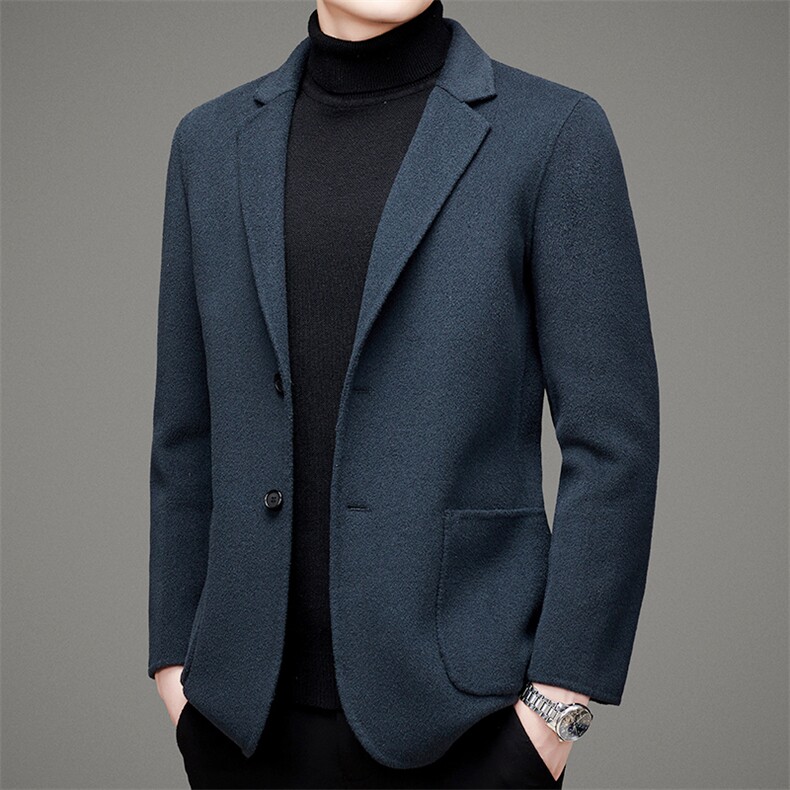 D6601秋冬2023年男士澳毛毛呢大衣羊毛呢子双面尼西装小西服P458,男装毛呢大衣,电商B360