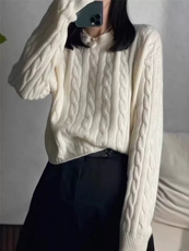 2025年秋季时尚百搭通勤简约休闲圆领麻花套衫,女装针织衫/毛衣,尚可儿羊绒, 2025年秋季时尚百搭通勤简约休闲圆领麻花套衫,女装针织衫/毛衣,尚可儿羊绒,