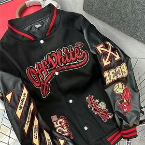 1506-1/JA2381/P76美式棒球服高街潮流特外套毛呢运动休闲夹克男图片