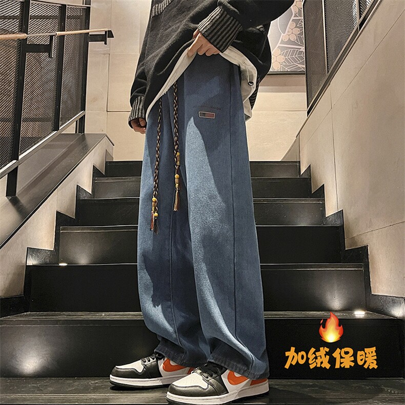 23冬季加绒加厚印花宽松直筒牛仔裤N360P40加绒P50,男装牛仔裤,星座712