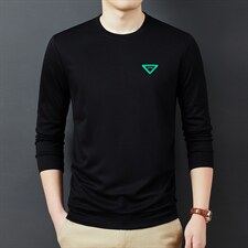 男士新款长袖t恤圆领2023春季薄款中年棉T卫衣男上衣服打底衫,男装Polo衫,电商B212（原钱塘6029）