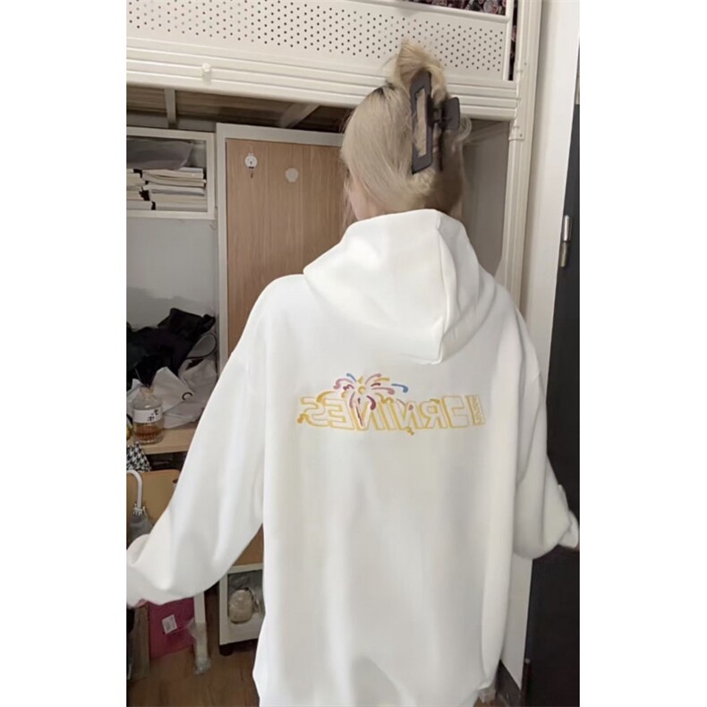 5341-P55原版立体刺绣口袋压线后包领情侣连帽卫衣薄款，女装卫衣/绒衫，星座617A-2