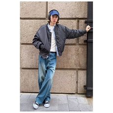 慵懒美式飞行员夹克外套男春秋潮流原宿百搭新款时尚气质文艺简约，男装夹克，星座506A