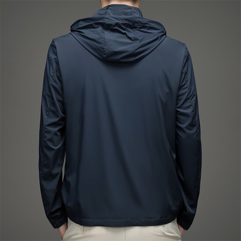 夏季男士户外防晒衣皮肤衣长袖休闲可脱卸帽外套防晒服上衣,男装夹克,电商B212（原钱塘6029）