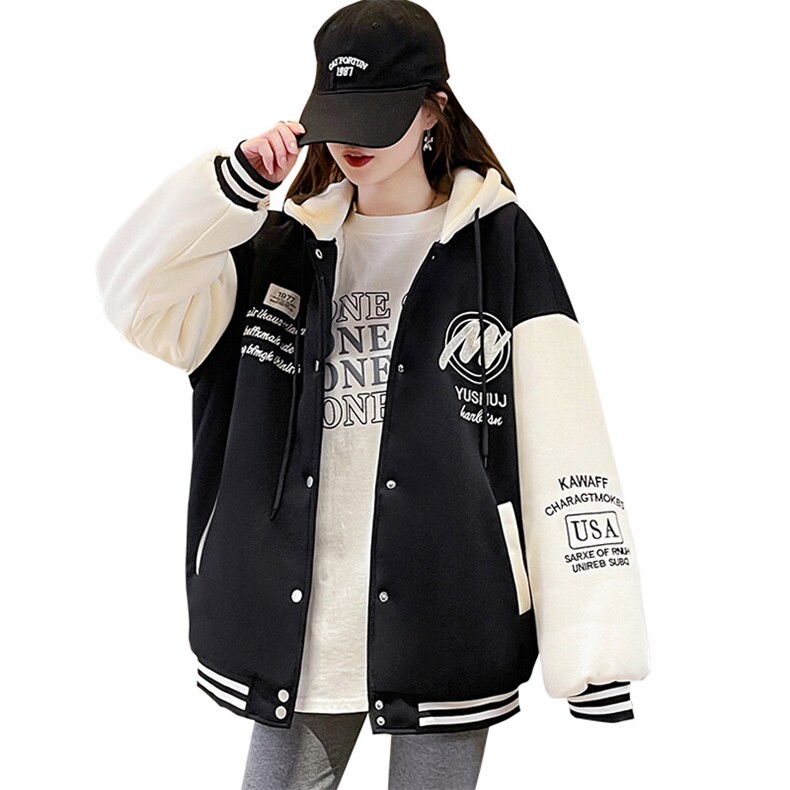 CC079-P130羊羔毛棒球服女秋冬季加绒加厚外套2025新款初高中生,男装棉衣,星座911-3