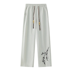 秋季新中式风刺绣潮牌宽松束脚阔腿休闲裤，男装休闲裤，星座209-1