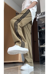 大量现货 美式复古薄款条纹伞兵裤男夏季速干休闲裤DY5036-特P35图片