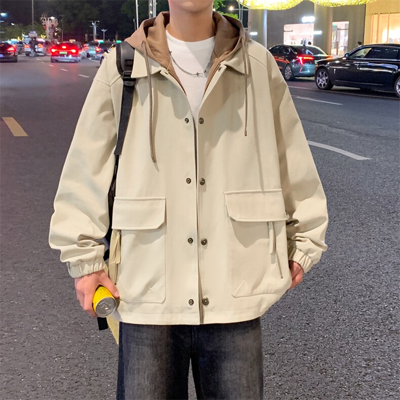 新款秋季夹克男工装青少年户外宽松大码外套情侣冲锋衣JK0197-P93,男装夹克,星座308B-2