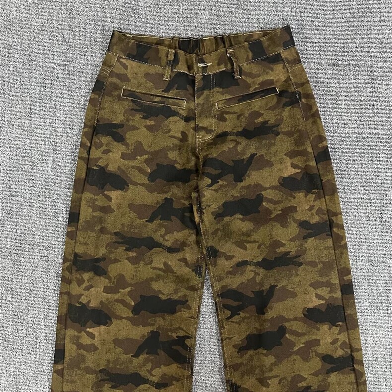 美式复古阔腿迷彩工装裤男女宽松高街做旧牛仔长裤K83036-P46网图,男装工装外套,电商B245