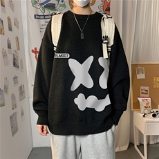 1港风圆领中性情侣潮流大码M-5XL印花加厚毛衣男7024P55加绒P70，男装针织衫/毛衣，星座226-2