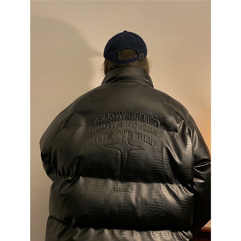 1中性风鳄鱼纹钢印字母图案大码M-5XL潮流棉衣男MY77727P128控168，男装棉衣，星座226-2