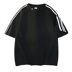 黑色拼白织带