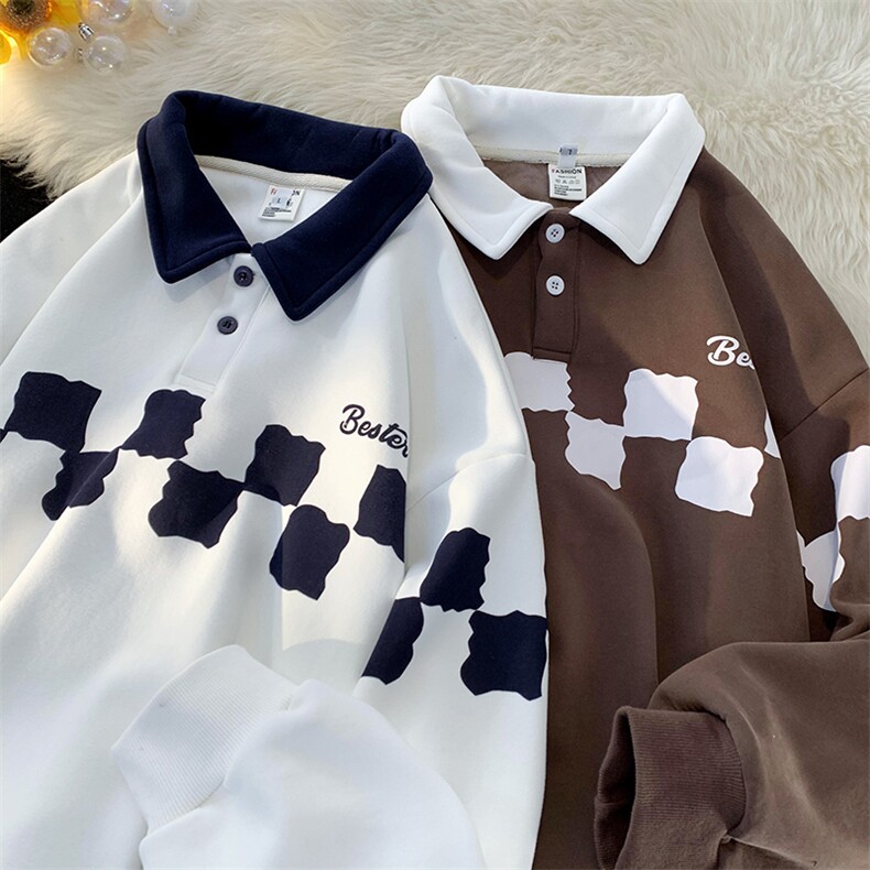 已出大货卫衣男宽松原宿拼色polo领长袖416B-WY266-P60限78,男装卫衣,星座416B-1