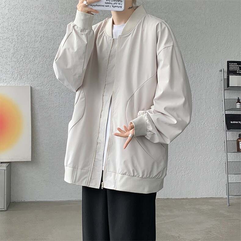 M-8XL春季棒球服外套男大码立领飞行员夹克潮牌休闲衣服JK001P65图片
