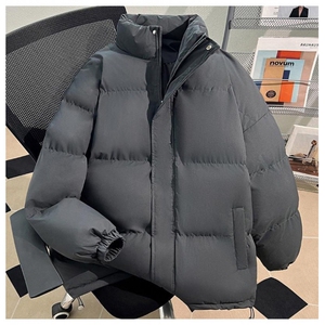 简约男秋冬季加厚防寒棉服外套宽松休闲棉衣气质上衣图片
