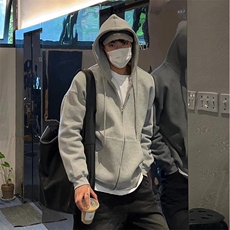 抖音得物高品质二开26春装美式高街结构硬挺宽松连帽卫衣开衫外套，女装短外套，电商A486