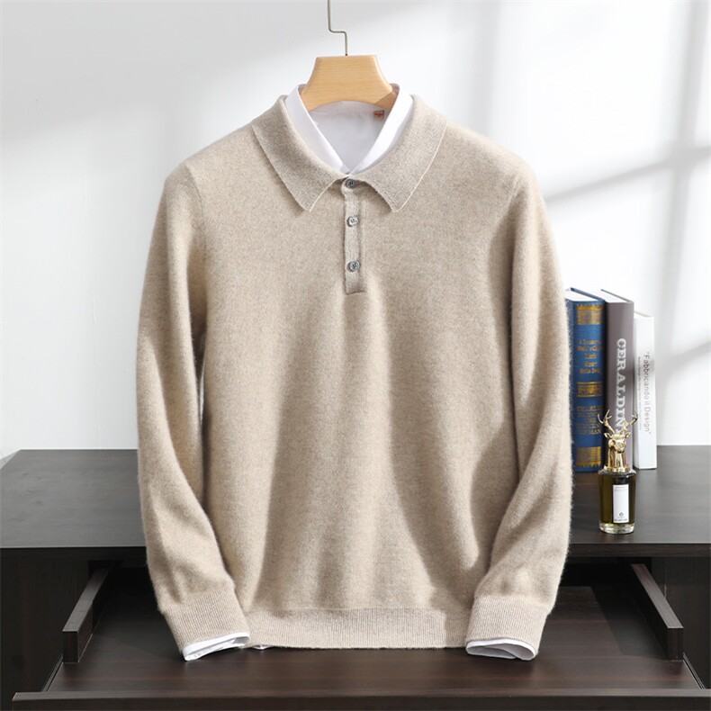 2025年秋季新款百搭polo衫，男装羊绒套衫，澳坤羊绒