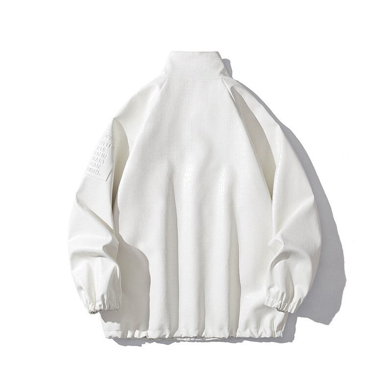 白底鳄鱼纹前胸钢印印花袖中钢印印花大码M-5XL夹克男JK77749P95,男装夹克,星座227-7