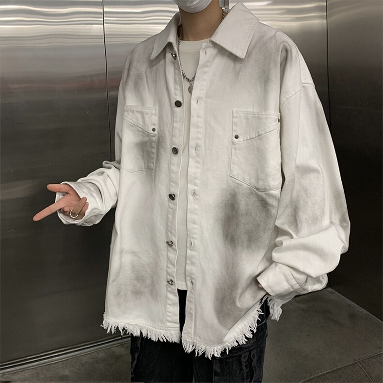 F450P65男生秋装新中式潮牛仔外套男复古宽松水洗做,男装工装外套,星座512-6