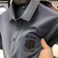 polo衫中年商务休闲男装夏季新款男士短袖T恤半袖翻领宽松上衣服，男装Polo衫，电商B212（原钱塘6029）
