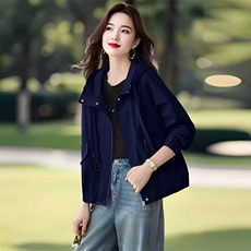 (现货）紫色外套女秋季休闲显瘦初春秋独特漂亮百搭短款风衣外套，女装短外套，韩蔻秀