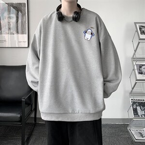 华夫格卫衣圆领卫衣男大码长袖t恤男外套 HW76167-P30加绒款-P40图片