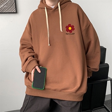 WY2257-P35加绒款-P40纯棉连帽卫衣男大码运动帽衫宽松薄外套男，男装卫衣，电商A040