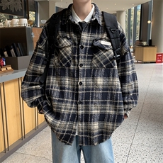 美式复古衬衫外套男女秋冬潮牌夹克痞帅小香风格子上衣JK550-P58，男装夹克，星座1008