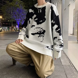 日系潮牌毛衣男宽松复古高级感针织衫休闲M149-P45图片