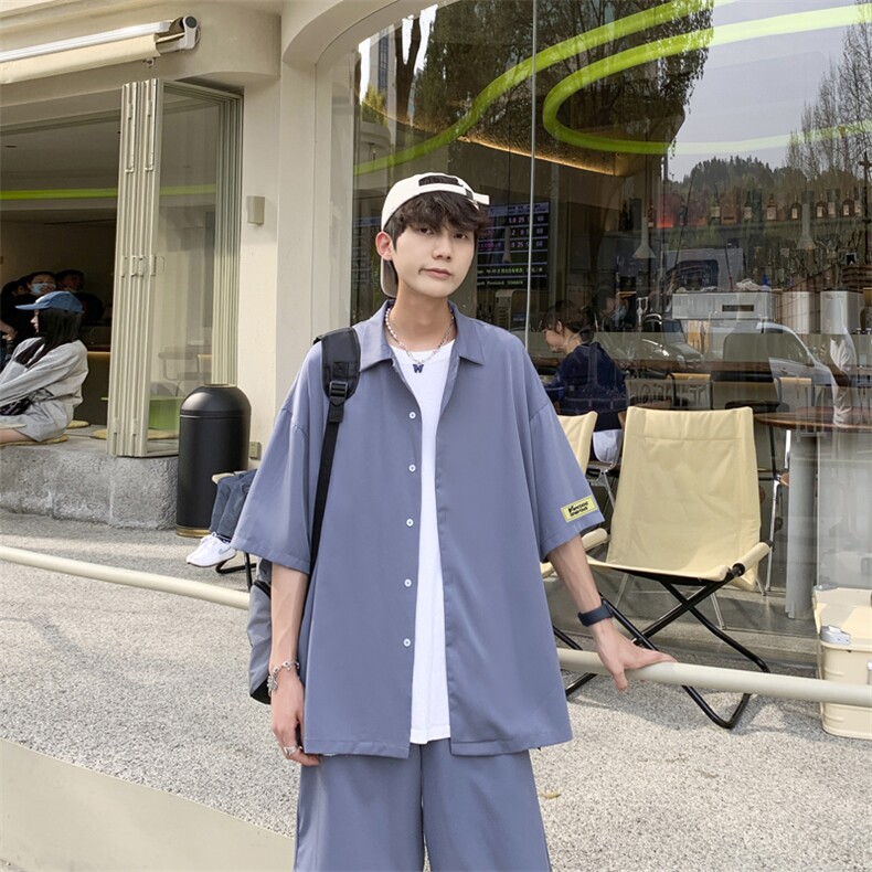 夏季新款男士冰丝短袖贴标一套搭配帅气运动套装男TZ006-特批60,男装休闲裤,星座718-1