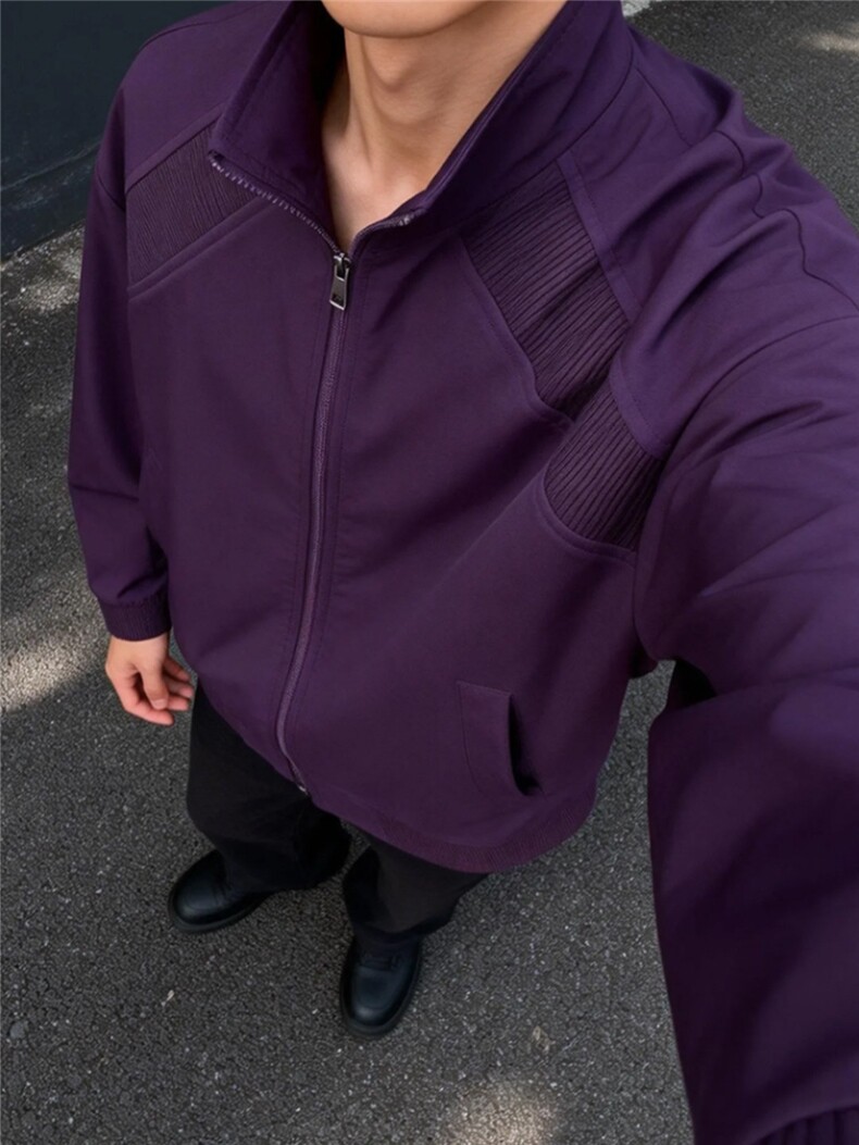 网图改夹克潮牌美式解构立领棒球服夹克男春秋外套特P40,男装夹克,电商C306-1