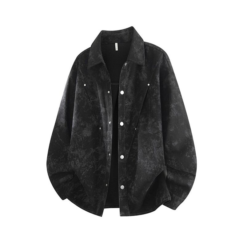 85816-P65M-8XL2026春季新款大码翻领扎染开衫衬衫外套，男装衬衫，星座109