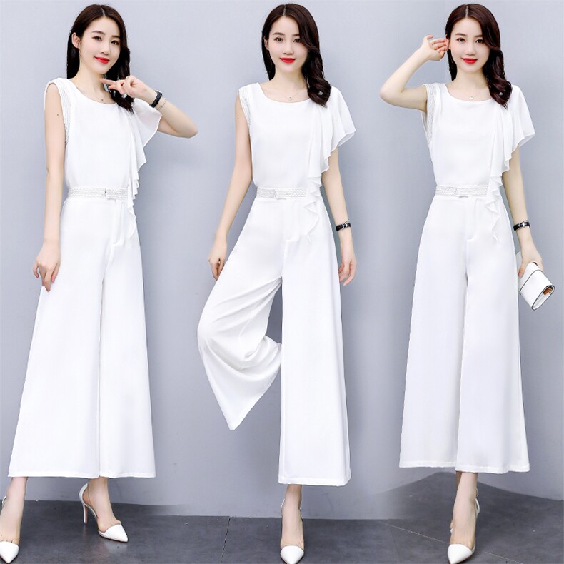 高级感职业套装女2023年夏季新款时尚气质女神范垂感阔腿裤两件套，女装套装/套裙，火爆靓佳人