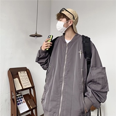 美式高级感工装棒球服外套男春秋季新款拉链多口袋JK8723-P60，男装工装外套，星座1109-3