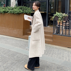 燕麦色羊毛大衣女春春高级感2025今年流行新款赫本风双面羊绒大衣图片